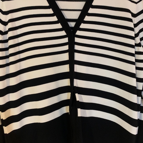 Calvin Klein Black/White Knit Cardigan sz L - Picture 2 of 5